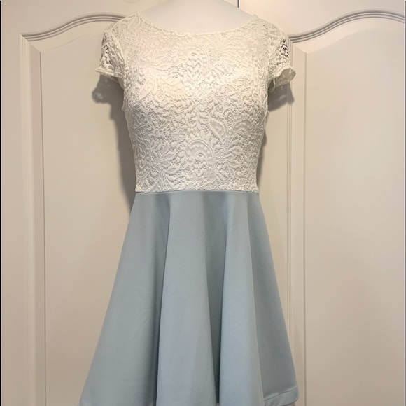 B Darlin Dresses & Skirts - White lace and baby blue dress